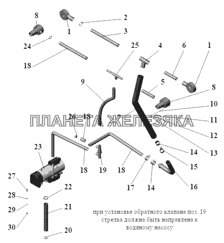 Установка подогревателя 104C-1000022-01 - для МАЗ 152020/021 с ПЖД Thermо 90S МАЗ-152 (2011)